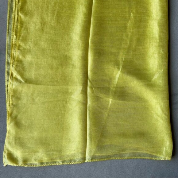 100% Silk Scarf ~ Yellow ~ Brand New - Picture 3 of 6